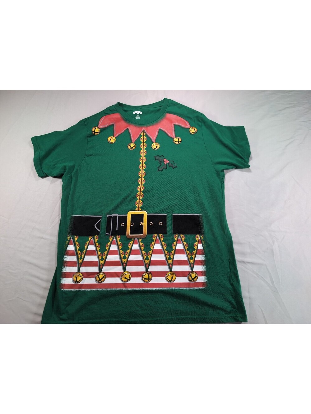 Holiday Time Large Green Elf Costume T-Shirt